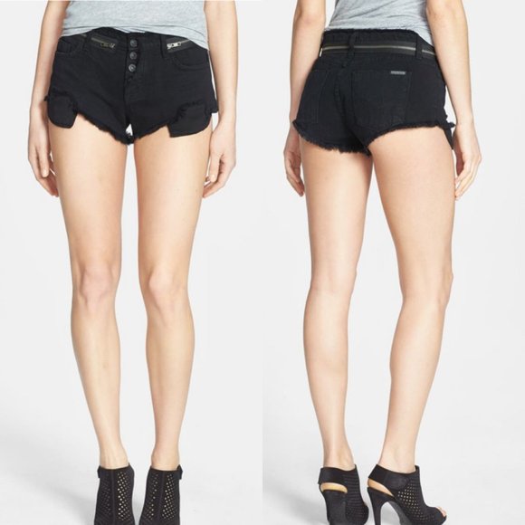 HUDSON JEANS Rebel Black Denim Shorts - Size 25 - Picture 1 of 12